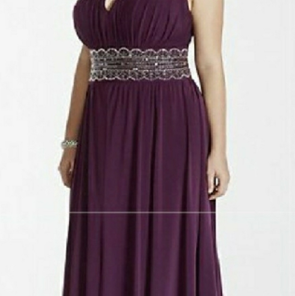 Dress bridesmaid purple David's Bridal